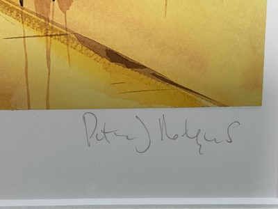 Lot 164 - Peter Rodgers, contemporary, pair of signed limited edition prints - 'Twilight Facade, Grey Street and Sandhill', 3/49 and 9/49, certificates verso, 36cm x 32cm, in glazed frames