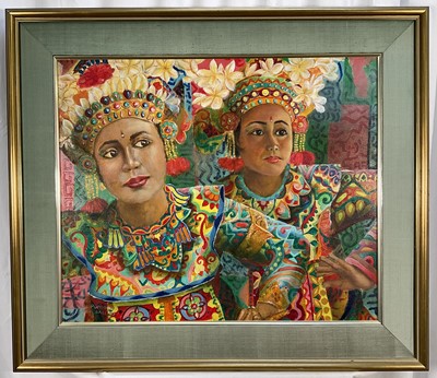 Lot 5251 - A. H. Purnomo, late 20th century, oil on canvas laid on board - Balinese Dancers, signed, dated '93 and inscribed, 56cm x 67cm, framed