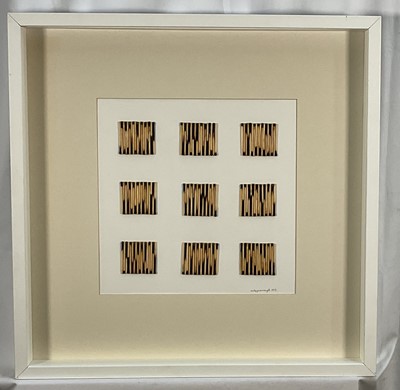Lot 169 - Emily Jane Marjot, contemporary, matchstick picture 'Burnt Out', signed and dated 2013, 29cm square, in glazed frame