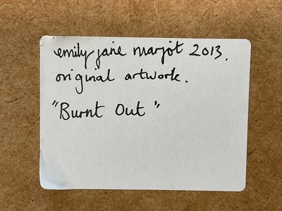 Lot 169 - Emily Jane Marjot, contemporary, matchstick picture 'Burnt Out', signed and dated 2013, 29cm square, in glazed frame