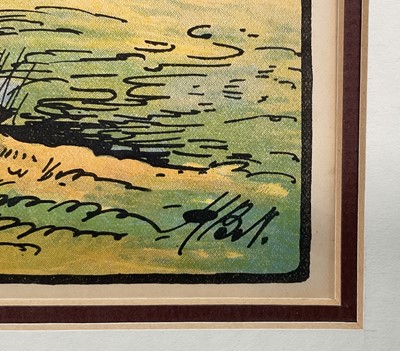 Lot 171 - Set of four early 20th century illustration prints from Harry B. Neilson's and S. Baring Gould's book, 'Amazing Adventures', each titled verso with text from the book, 18cm x 27cm, in glazed fra...