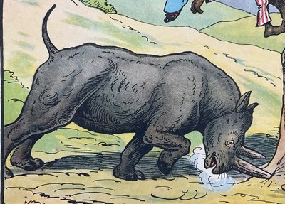 Lot 171 - Set of four early 20th century illustration prints from Harry B. Neilson's and S. Baring Gould's book, 'Amazing Adventures', each titled verso with text from the book, 18cm x 27cm, in glazed fra...