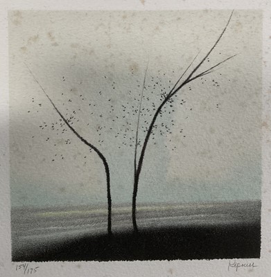 Lot 172 - Robert Kipniss (b.1931) two signed limited edition lithographs, landscapes, numbered 130/150 and 154/175, 22cm x 17cm and 17cm square, both in glazed frame (2)