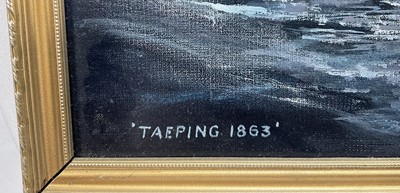 Lot 173 - H. Grange, 20th century, two oils on board - Tea Clipper "Taeping" and The Illawarra, both labelled verso, 45cm x 55cm and 40cm x 50cm, framed (2)
