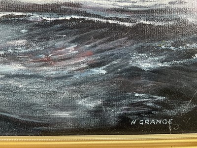 Lot 173 - H. Grange, 20th century, two oils on board - Tea Clipper "Taeping" and The Illawarra, both labelled verso, 45cm x 55cm and 40cm x 50cm, framed (2)