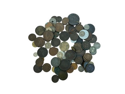 Lot 542 - World - Mixed coinage to include U.S. silver Dime 1889 VF, base metal 5 Cents 1882 AVF, 1884 GF & others (Qty)