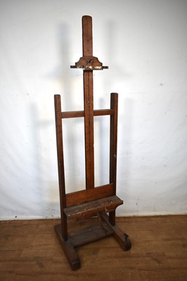 Lot 1412 - Edwardian oak adjustable artist's easel