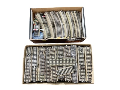 Lot 2732 - A quantity of Marklin HO gauge rail track with controllers and accessories