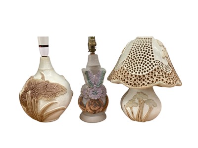 Lot 1316 - Selection of Bernard Rooke lamps, vases and ornaments