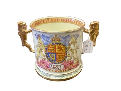Lot 1317 - Paragon George VI 1937 Coronation commemorative loving cup, from an edition of 500