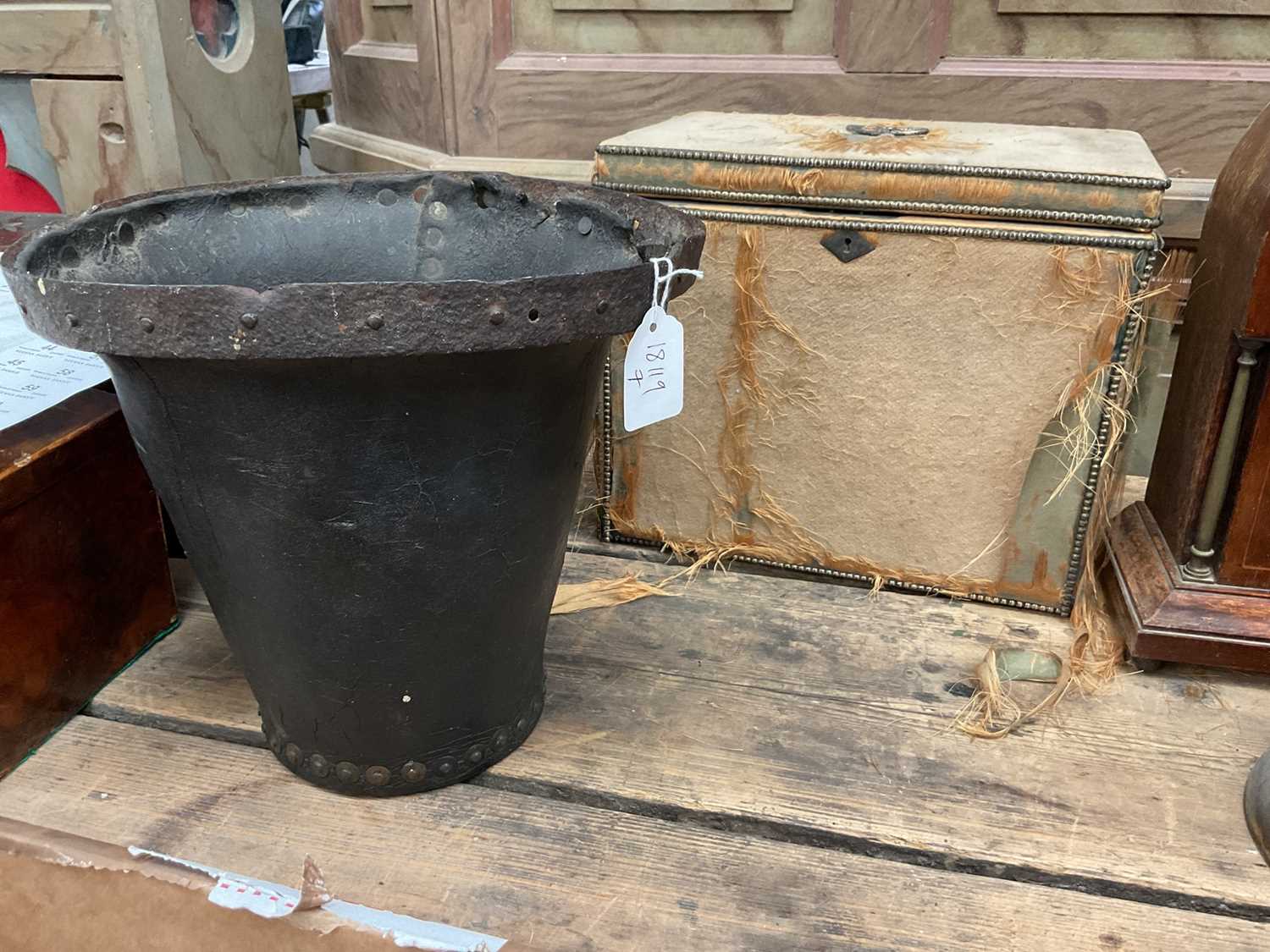 Lot 40 - Early leather fire bucket