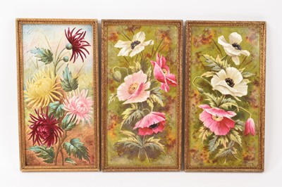 Lot 47 - Set of three hand painted tiles