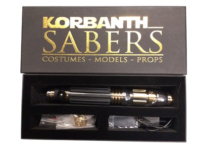 Lot 28 - Korbanth Sabers Star Wars Mace Windu "BMF Edition" lightsaber hilt, boxed (1)