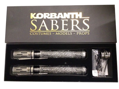 Lot 29 - Korbanth Sabers Star Wars Satele Shan "Double Blade" The Old Republic lightsaber hilt, boxed (1)