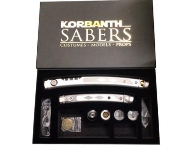 Lot 32 - Korbanth Sabers Star Wars Double Blade lightsaber hilts, boxed (1)