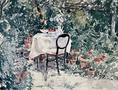 Lot 252 - Pamela Kay, print, 'Strawberry Tea', 57cm x 53cm, in glazed frame, signed in pencil.