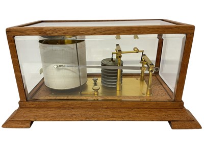 Lot 746 - Early 20th century barograph in glazed oak case