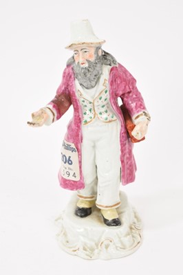 Lot 133 - Unusual English porcelain figure of a Jewish man, circa 1840