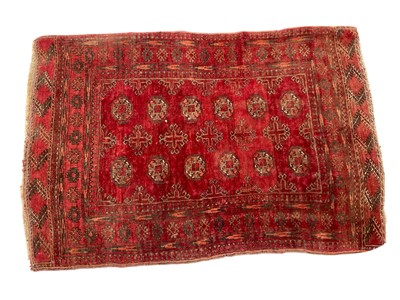 Lot 1592 - Small Tekke rug, with two rows of five...