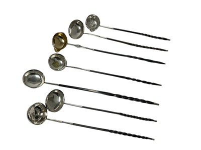 Lot 354 - Collection of seven silver toddy ladles