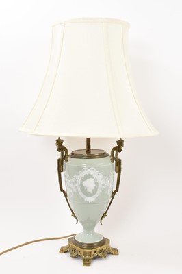 Lot 335 - 19th century porcelain table lamp
