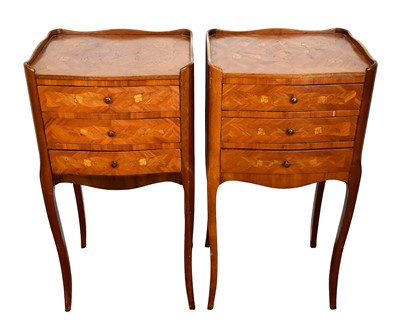Lot 1419 - Pair of French bedside chests