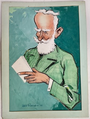 Lot 88 - Will Farrow (Australian b.c. 1892) caricature - George Bernard Shaw, 42.5cm x 29cm, unframed