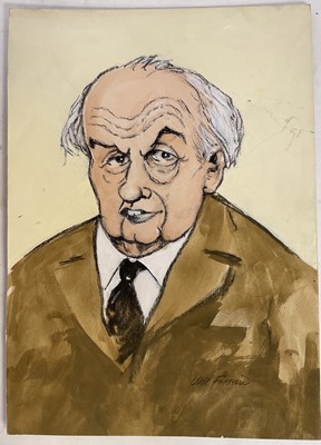Lot 86 - Will Farrow (Australian b.c. 1892) caricature - Sir John Betjeman, 39cm x 27.5cm, unframed