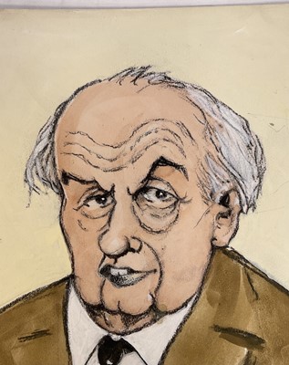 Lot 86 - Will Farrow (Australian b.c. 1892) caricature - Sir John Betjeman, 39cm x 27.5cm, unframed
