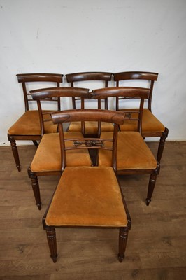 Lot 1528 - Set of six Regency rosewood dining chairs