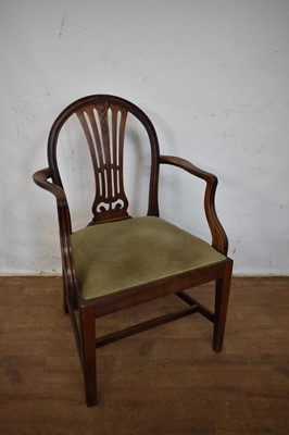 Lot 1519 - George III mahogany armchair in the Hepplewhite style