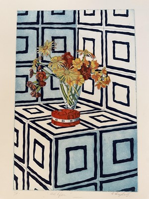 Lot 70 - Graham Greenfield, artists proof print circa 1974 -Still Life with Flowers, signed, 29.5cm x 19.5cm, unframed