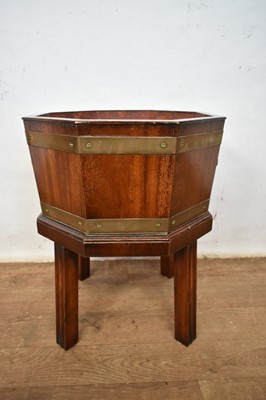 Lot 1407 - Mahogany brass bound octagonal wine cooler in the 18th century style