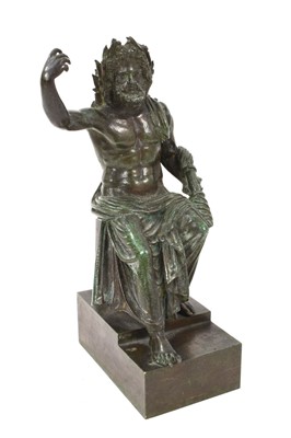 Lot 766 - After the antique: Grand Tour bronze figure of Jupiter
