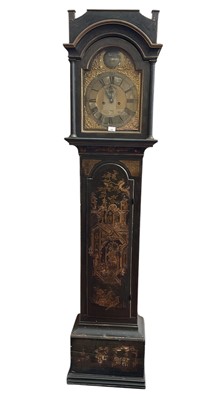 Lot 722 - 18th century Chinoiserie lacquered longcase clock by Henry Cooley, London