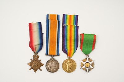 Lot 30 - First World War and later medal group comprising 1914 'Mons' Star named to 2214 PTE. R. K. Lochhead. 1/4 Sea. Highrs., War and Victory medals named to Capt. R. K. Lochhead