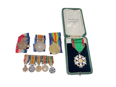 Lot 30 - First World War and later medal group comprising 1914 'Mons' Star named to 2214 PTE. R. K. Lochhead. 1/4 Sea. Highrs., War and Victory medals named to Capt. R. K. Lochhead