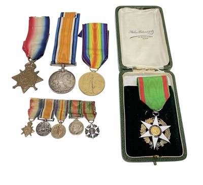 Lot 30 - First World War and later medal group comprising 1914 'Mons' Star named to 2214 PTE. R. K. Lochhead. 1/4 Sea. Highrs., War and Victory medals named to Capt. R. K. Lochhead