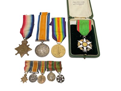 Lot 30 - First World War and later medal group comprising 1914 'Mons' Star named to 2214 PTE. R. K. Lochhead. 1/4 Sea. Highrs., War and Victory medals named to Capt. R. K. Lochhead