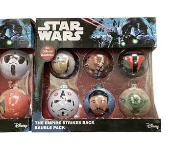 Lot 370 - Disney Star Wars Baubles including Imperial, The Empire Strikes Back, Return of the Jedi & A New Hope, boxed (4)
