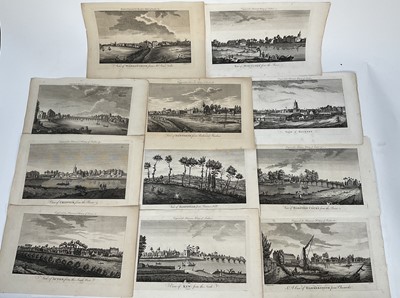 Lot 306 - Eleven monochrome views of London from Harrison's History of London, 1775, and another hand-coloured view of Twickenham, all plates c.15cm x 27cm, unframed (12)