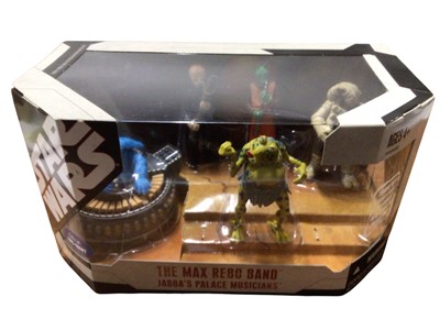 Lot 297 - Hasbro Star Wars The Max Rebo Band Jabba's Palace Musicians & Entertainers, boxed (2)