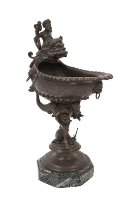 Lot 844 - 19th century bronze pedestal salt