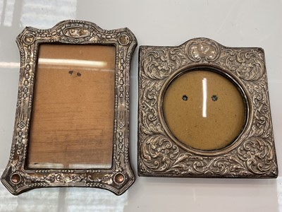Lot 1164 - Two Edwardian silver mounted photograph frames