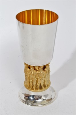 Lot 187 - Elizabeth II limited edition silver chalice commemorating the ninth centenary of Winchester Cathedral, with gilded interior (London 1979), designed by Hector Miller and Tim Minett for Aurum desi...