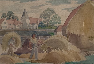 Lot 244 - Phyllis Johnston (act 1917-1937) watercolour, Norman Church, signed, together with three further works by the same hand