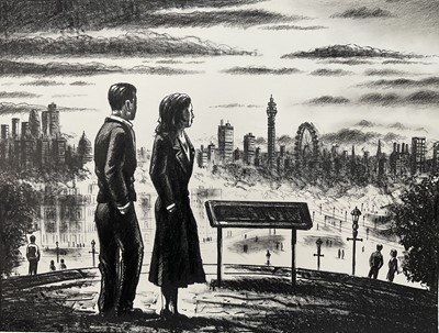 Lot 62 - John Duffin (b. 1965) etching - The Primrose Hill Summer, signed titled and numbered 3/10, 40cm x 52cm, unframed