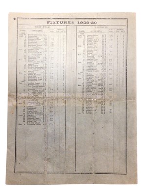 Lot 1 - West Ham v Arsenal March 8th 1930 Football League Division I