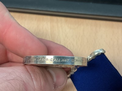Lot 22 - Liverpool Shipwreck and Humane Society's Marine Medal, 38mm type, named to A.M. Slater. Third Officer. S. S. ''Junin'' for gallant service. 31st July 1910. in Elkington & Co Ltd box of issue.