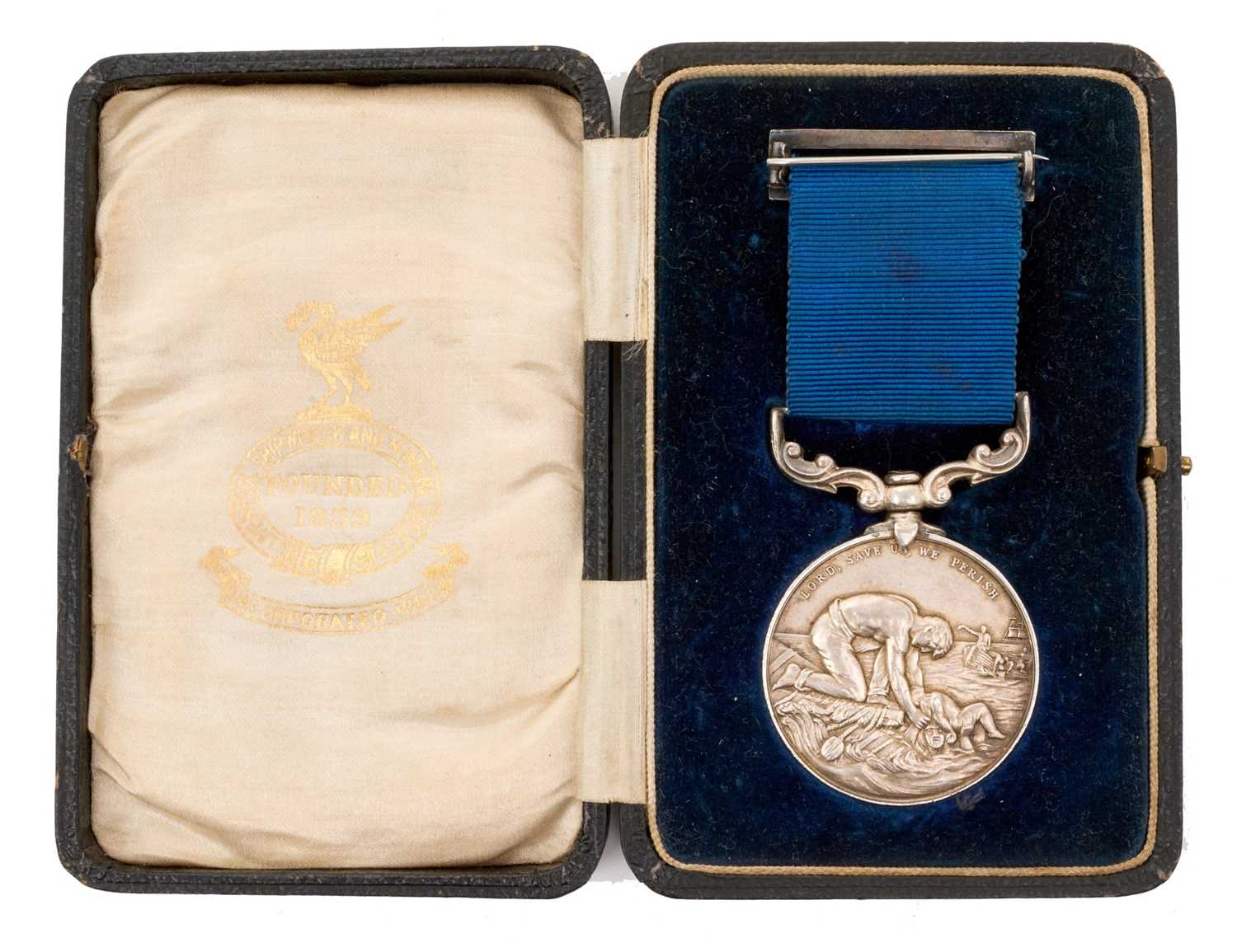 Lot 23 - Liverpool Shipwreck and Humane Society's Marine Medal, 38mm type, named to Martin J. Byrne. For Gallant Service 3/4/27. in box of issue.